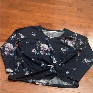 Floral jersey top